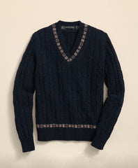 Sale Shetland Wool Fair-Isle Tipped Archive Tennis Sweater - Brooks Brothers Discount