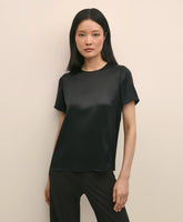 Women Short-Sleeve Top in Washable Silk Charmeuse - Brooks Brothers Near me