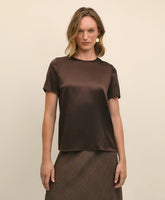 Women Short-Sleeve Top in Washable Silk Charmeuse - Brooks Brothers For sale