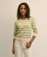 Women Silk Blend Relaxed Stripe Sweater - Brooks Brothers