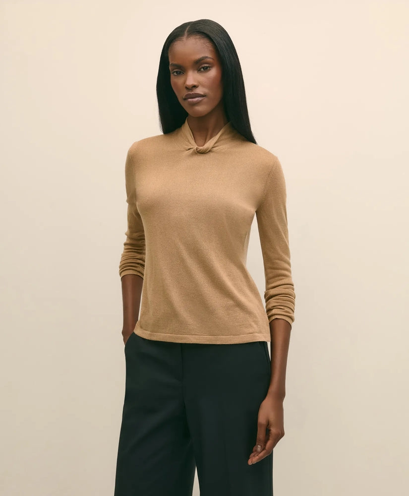 Sale Silk Cashmere Twist Neck Sweater - Brooks Brothers Gift
