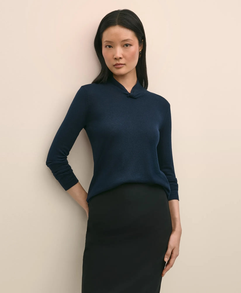 Sale Silk Cashmere Twist Neck Sweater - Brooks Brothers Discount