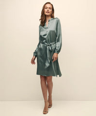 Sale Silk Charmeuse Shift Dress - Brooks Brothers US
