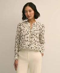Sale Silk Floral Print Blouse - Brooks Brothers US