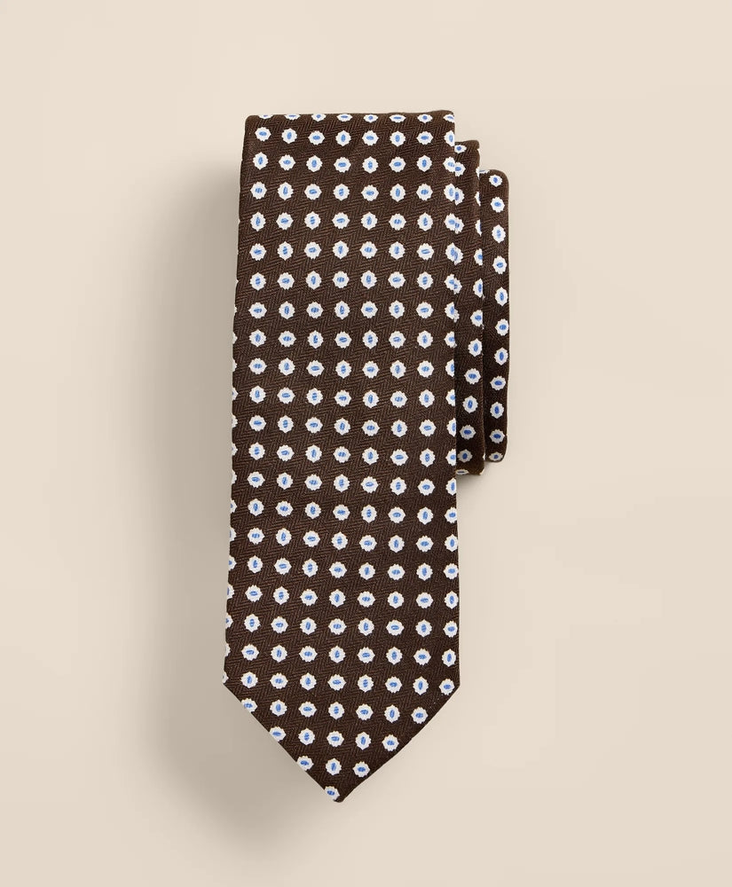 Men Silk Linen Flower Tie - Brooks Brothers US