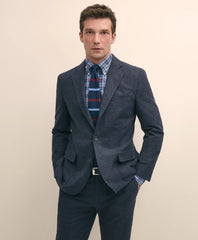 Sale Slim Fit Check Suit Jacket in Brushed-Cotton - Brooks Brothers Gift