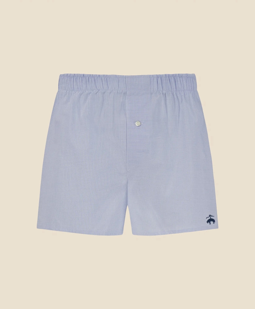 Men Slim Fit Cotton Broadcloth Windowpane Boxers - Brooks Brothers