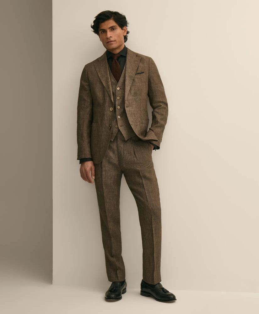 Men Slim Fit Linen Suit Pants - Brooks Brothers US
