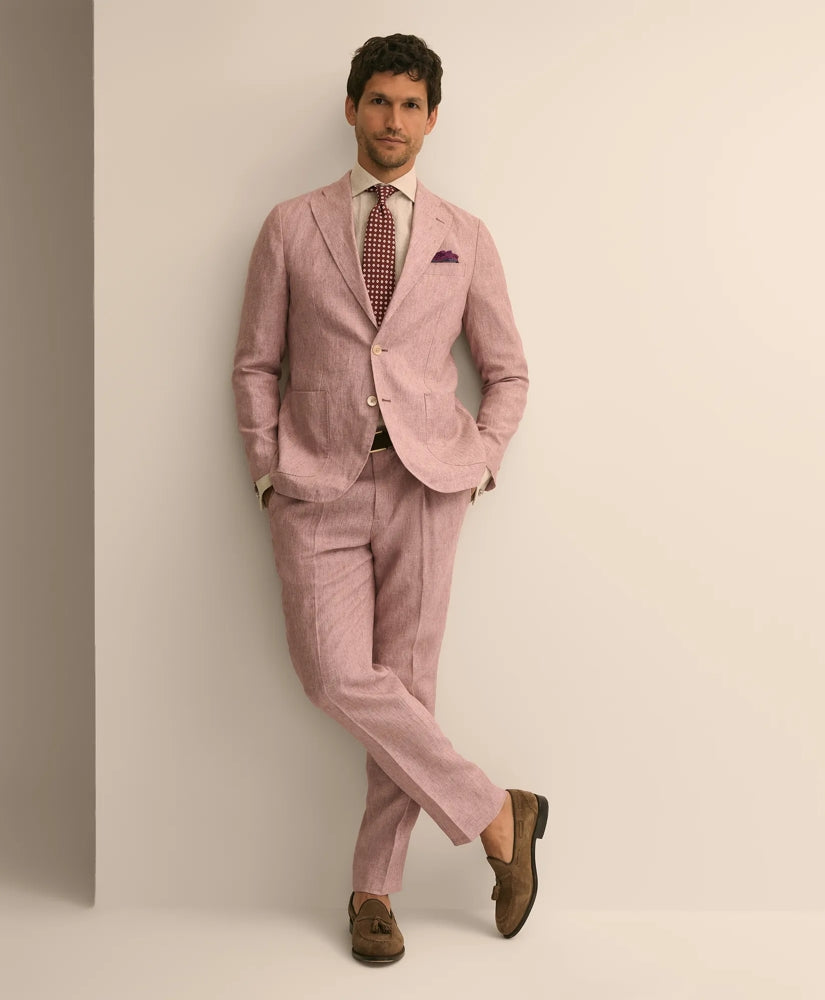 Men Slim Fit Linen Suit Pants - Brooks Brothers On sale