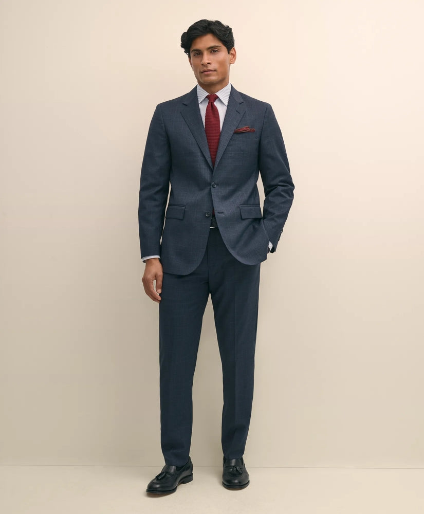 Men Slim Fit Wool Check 1818 Suit - Brooks Brothers On sale