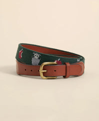 Men Smathers & Branson Needlepoint Racoon Belt - Brooks Brothers Online