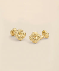 Men Sterling Silver Gold-Plated Knot Cufflinks - Brooks Brothers Online