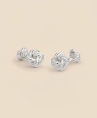 Tailored Sterling Silver Rhodium-Plated Knot Cufflinks - Brooks Brothers sale