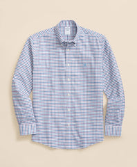 Sale Stretch Cotton Non-Iron Oxford Polo Button-Down Collar, Outline Check Shirt - Brooks Brothers Near me