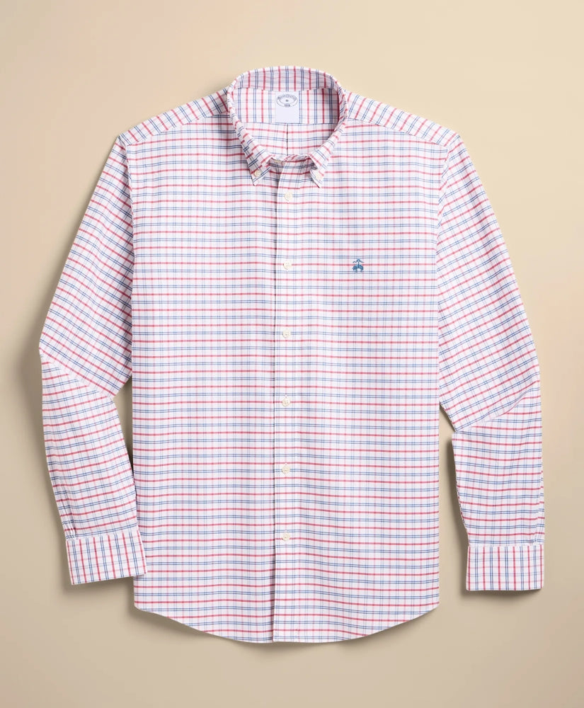 Men Stretch Cotton Non-Iron Oxford Polo Button Down, Windowpane Sport Shirt - Brooks Brothers Near me