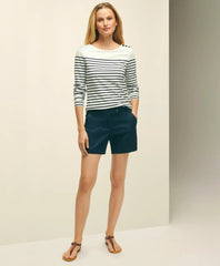 Women Stretch Cotton Twill Shorts - Brooks Brothers US