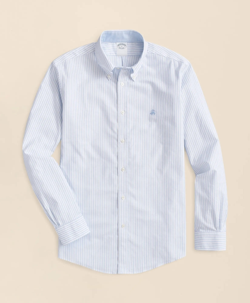 Men Stretch Non-Iron Oxford Button-Down Collar, Bengal Stripe Sport Shirt - Brooks Brothers