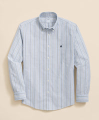 Sale Stretch Non-Iron Oxford Button-Down Collar, Outline Stripe Sport Shirt - Brooks Brothers