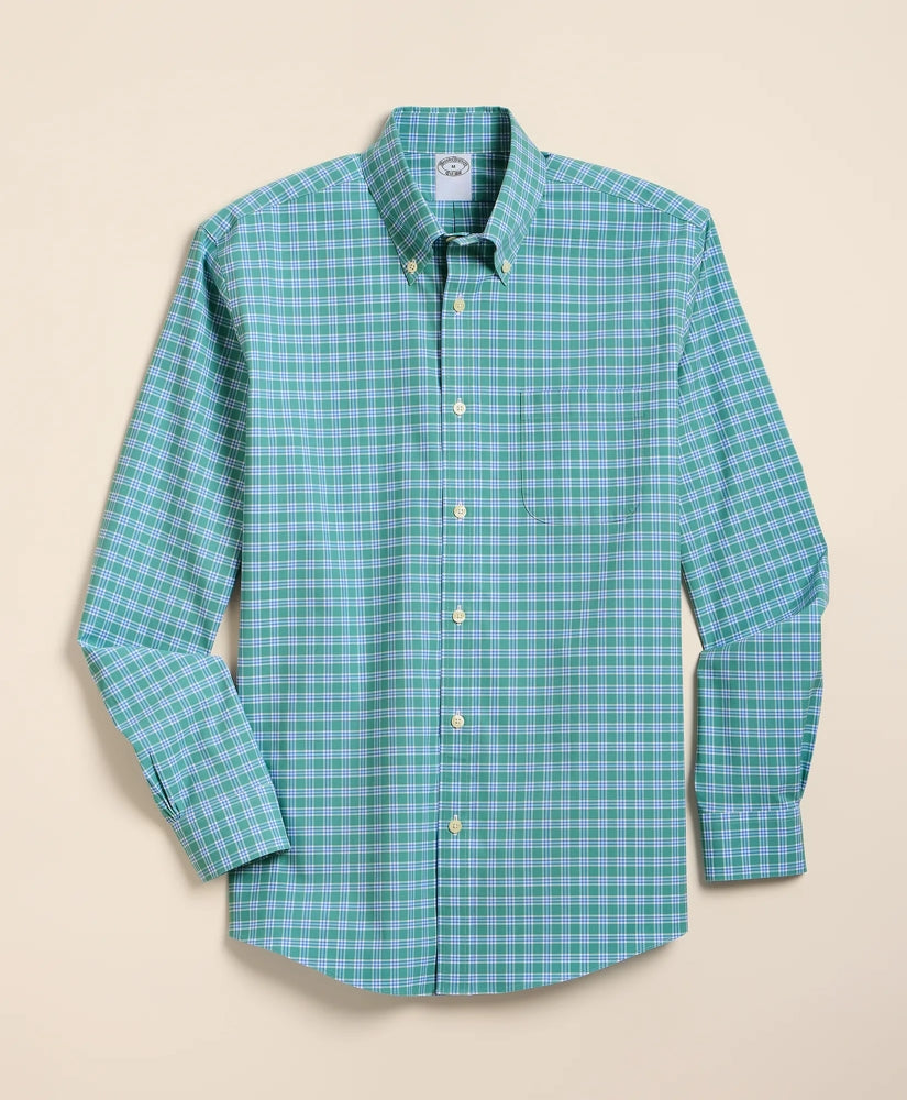 Shirts Stretch Non-Iron Poplin Polo Button-Down, Sport Shirt - Brooks Brothers