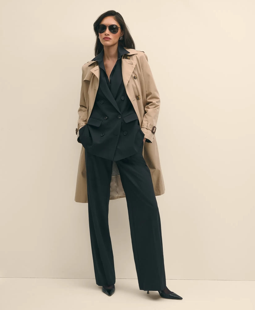 Women The Essentials Wide-Leg Trousers in Wool Blend - Brooks Brothers Outlet