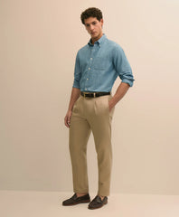 Men The Pleated Linen-Cotton Pants - Brooks Brothers Outlet