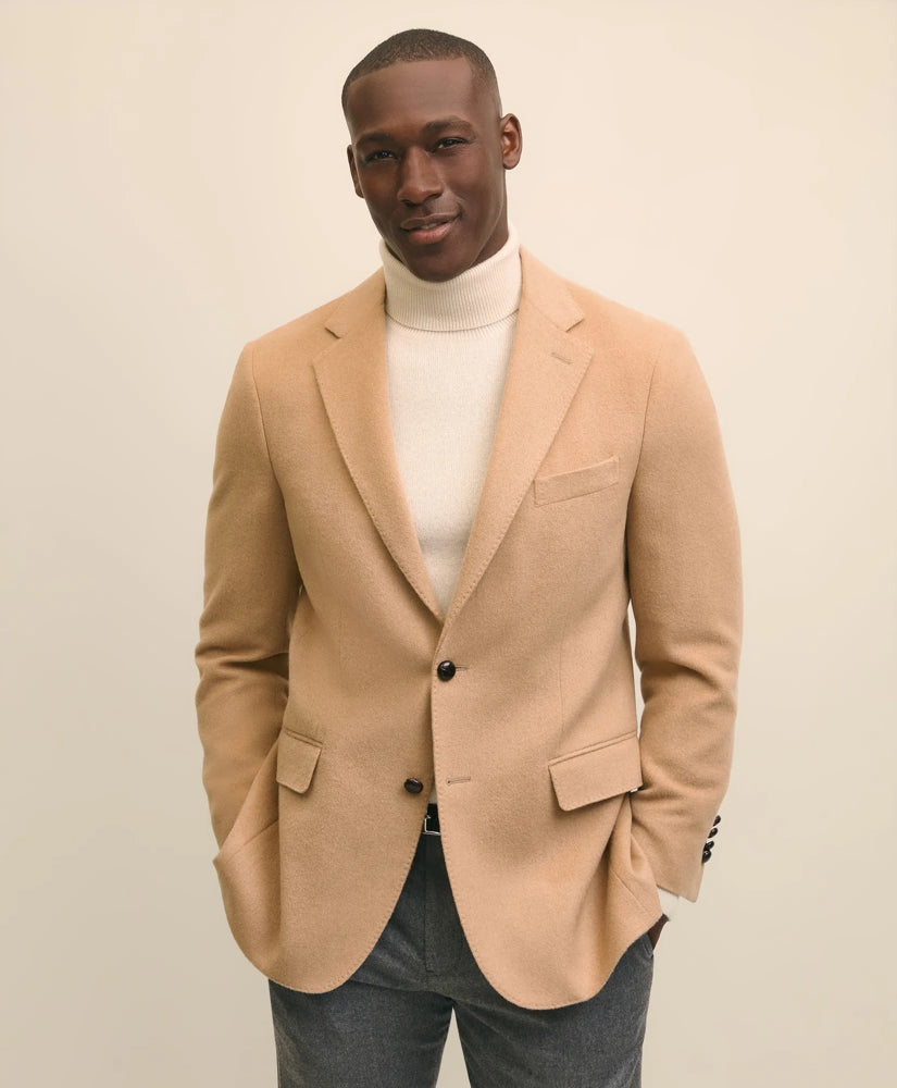 Tailored Traditional Fit Camel Hair Twill 1818 Sport Coat - Brooks Brothers Outlet