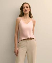 Women V-Neck Cami in Washable Silk Charmeuse - Brooks Brothers Gift