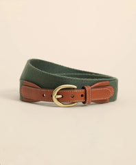 Men Webbed Leather-Accent Belt - Brooks Brothers Discount