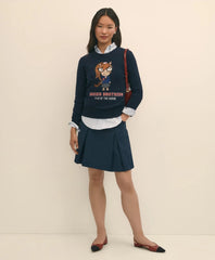 Sale Women's Lunar New Year Merino-Wool-Blend Intarsia Crewneck Sweater - Brooks Brothers On sale
