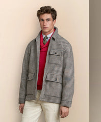 Sale Wool Blend Double-Faced Guncheck Walking Coat - Brooks Brothers Near me