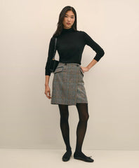 Sale Wool Multi-Check Wrap Mini Skirt - Brooks Brothers Gift