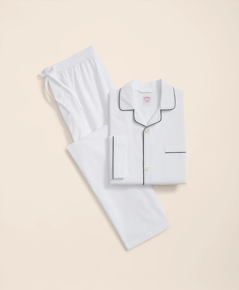 Men Cotton Broadcloth Pajamas - Brooks Brothers Online