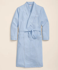 Men Cotton Broadcloth Bengal Striped Robe - Brooks Brothers Outlet