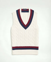 Men Vintage-Inspired Tennis V-Neck Vest in Supima - Brooks Brothers