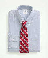 Men American-Made Oxford Cloth Button-Down Stripe Dress Shirt
