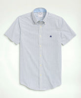 Men Stretch Non-Iron Oxford Button-Down Collar, Bengal Stripe Short- Sleeve Sport Shirt - Brooks Brothers sale
