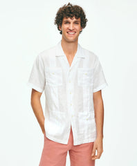 Shirts Irish Linen Short Sleeve Guayabera Shirt - Brooks Brothers Discount