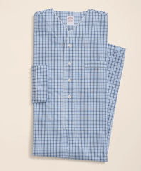 Men Cotton Broadcloth Checked Nightshirt - Brooks Brothers Near me