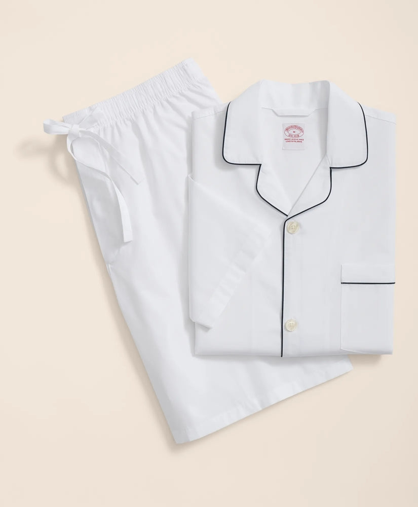 Men Cotton Broadcloth Short Pajamas - Brooks Brothers Gift