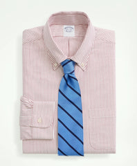 Men American-Made Oxford Cloth Button-Down Stripe Dress Shirt