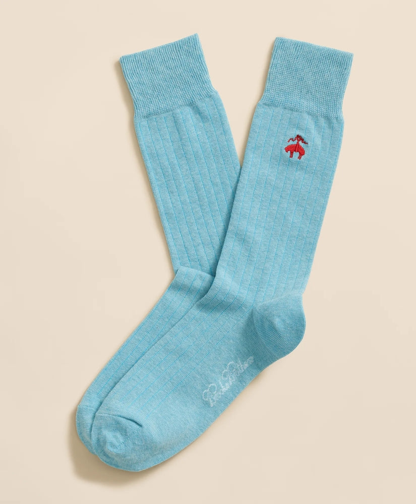 Men Cotton Blend Ribbed Socks with Embroidered Golden Fleece - Brooks Brothers sale