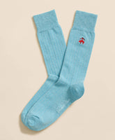 Men Cotton Blend Ribbed Socks with Embroidered Golden Fleece - Brooks Brothers sale