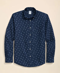 Sale Cotton Sport Shirt in Indigo Foulard Print - Brooks Brothers For sale