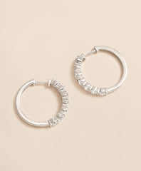 Women 0.5 CT. Lab-Grown Diamond 14k Gold Hoop Earrings - Brooks Brothers US