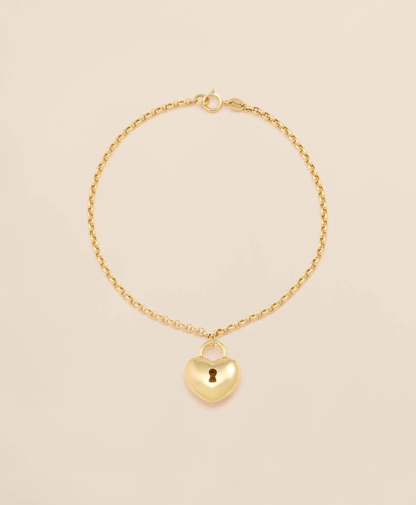 Women 14k Gold Heart Pendant Bracelet - Brooks Brothers Gift