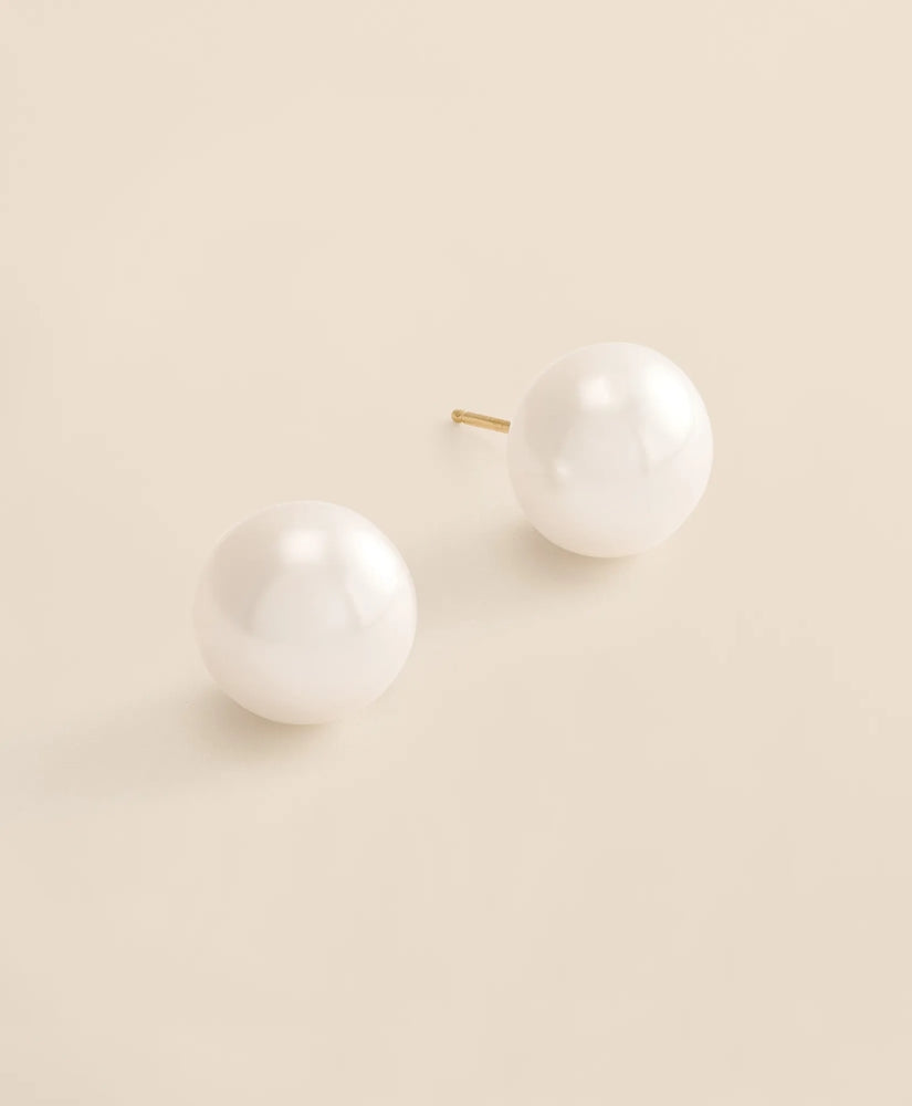 Women 14k Gold Pearl Stud Earrings - Brooks Brothers Gift