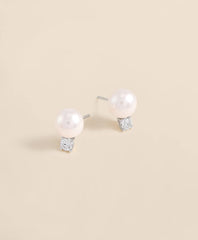 Women 14k White Gold Pearl Stud Earrings - Brooks Brothers sale