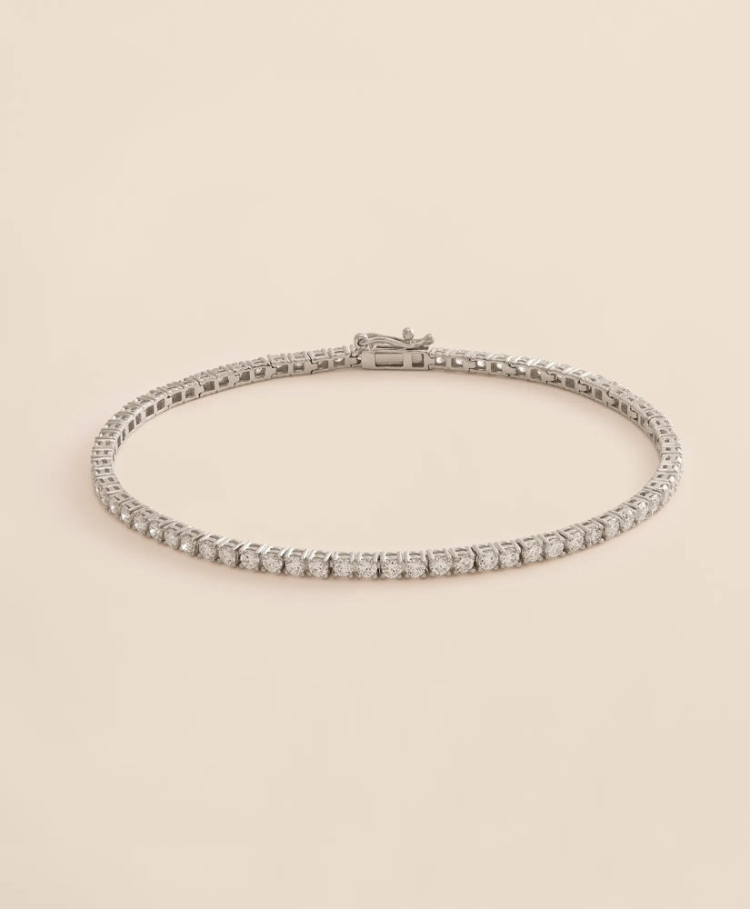 Women 3 CT. Lab-Grown Diamond 14k White Gold Tennis Bracelet - Brooks Brothers Outlet