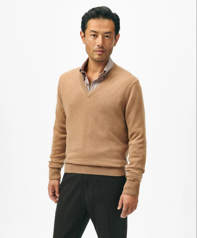 Men 3-Ply Cashmere V-Neck Sweater - Brooks Brothers On sale