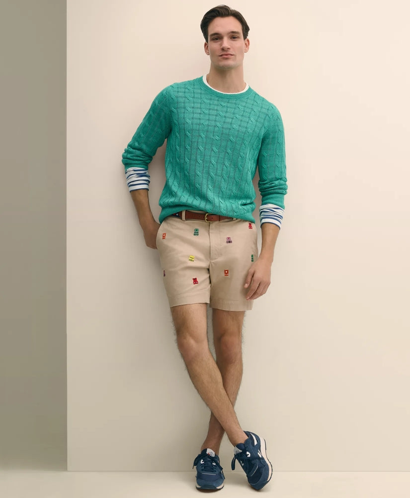 Sale 7" Cotton Embroidered Life Vest Shorts